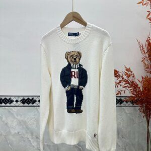 Polo by Ralph Lauren Cream BearCrewneck Sweater